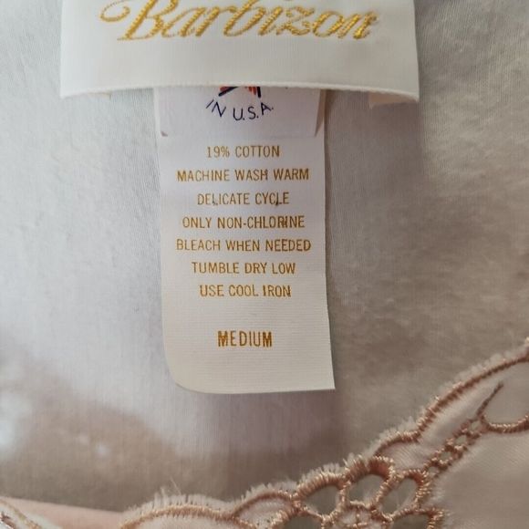 Vintage Barbizon Long Ivory Nightgown Lace Trim Size M Victorian Retro Romantic - Picture 6 of 12